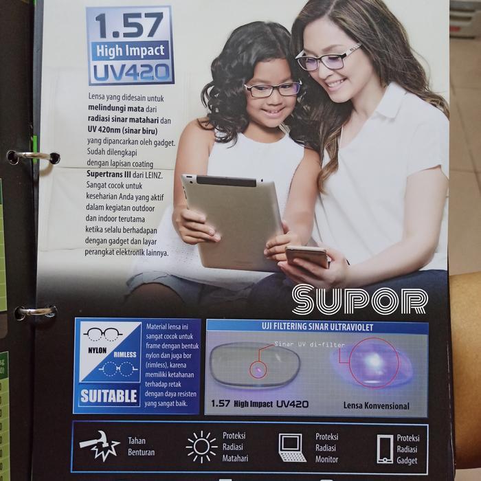 Lensa kacamata Progresif Leinz Vorina 1.57 High impact Supertrans 3