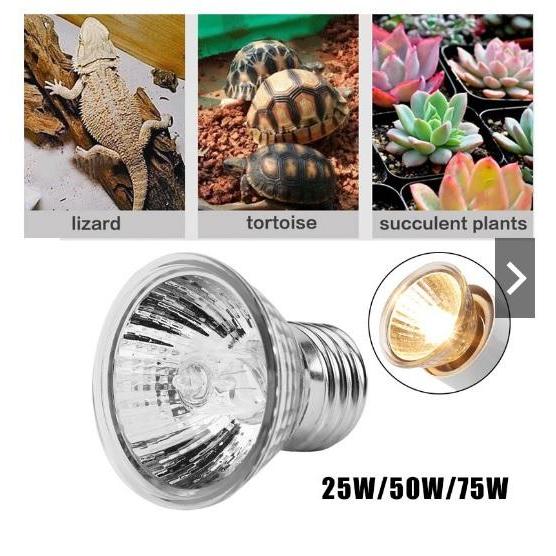 N3W TERMURAH 15w 25w 50w 75w Lampu Pengganti Matahari Halogen UVA UVB 3.0