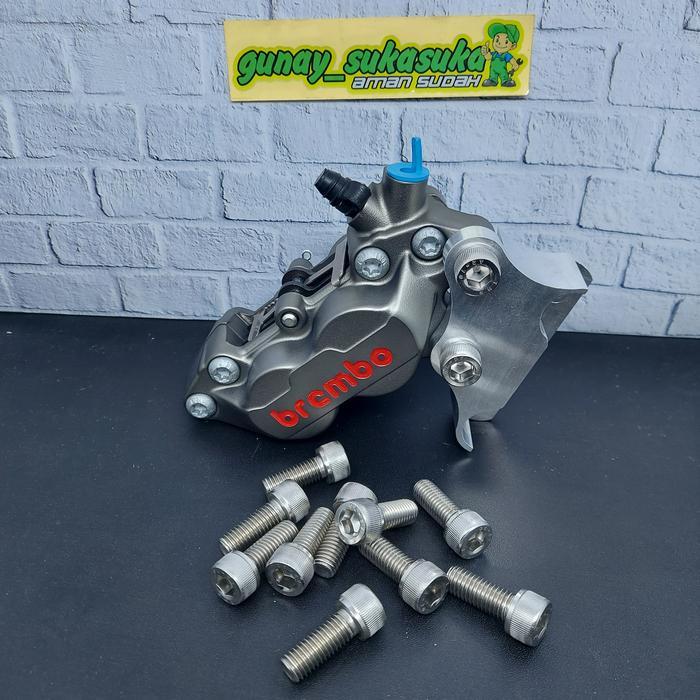 BAUT STAINLESS FOR KALIPER DEPAN BREMBO 4 PISTON & BELAKANG 2 PISTON