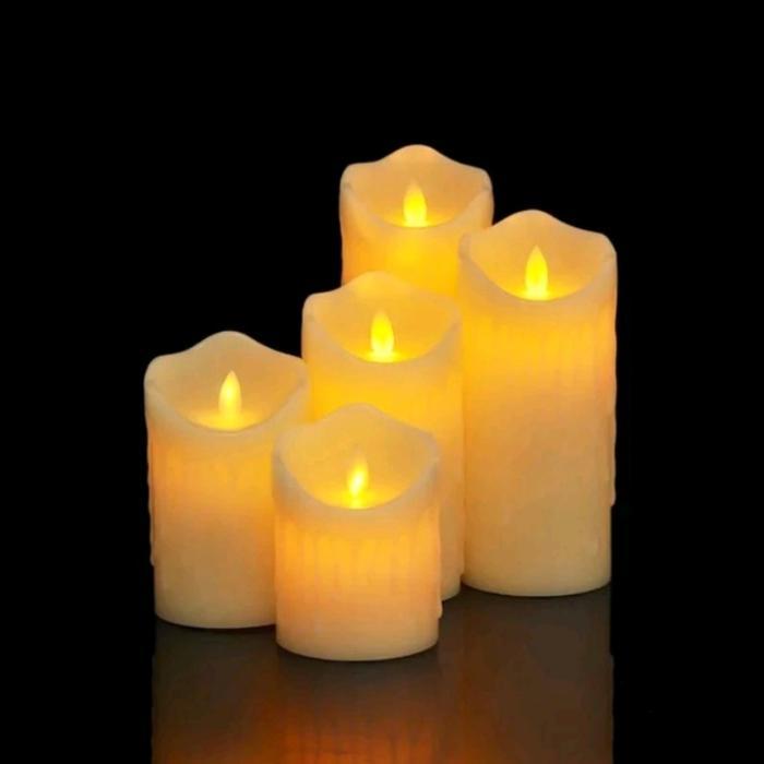 [UKURAN JUMBO 11-15CM] LILIN LED ELEKTRIK LAMPU SUMBU GOYANG Lilin LED