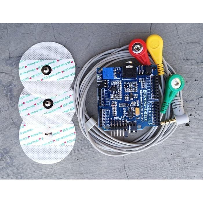 TEREMURAHTERLARIS READY SILAHKAN DIORDER ECG/EKG/EMG SHIELD FOR ARDUINO WITH CABLES AND ELECTRODES