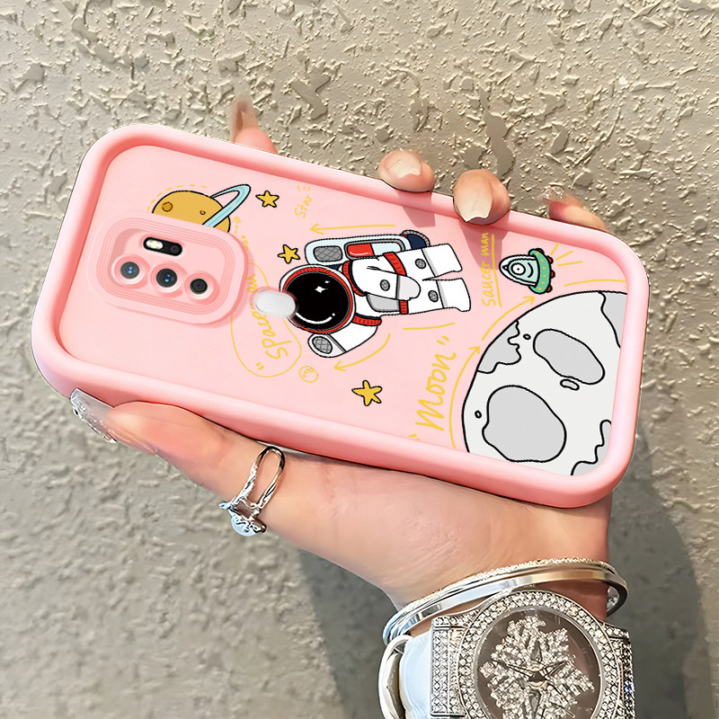 Casing Hp untuk OPPO A5 2020 A9 2020 Case Bulan dan astronaut Kasing silikon cocok pria dan wanita C