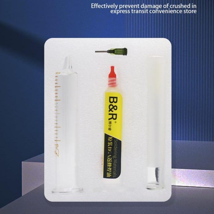 FLUX B&R HT-553 10CC + SUNTI KACA BGA REPAIR FLUX PASTE & GLASS TUBE KIT