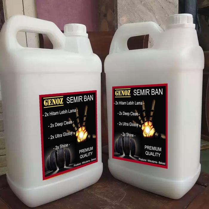 GENOZ Semir Ban 5 liter JUMBO - Pengkilap Ban / Penghitam Ban Mobil Ban Motor