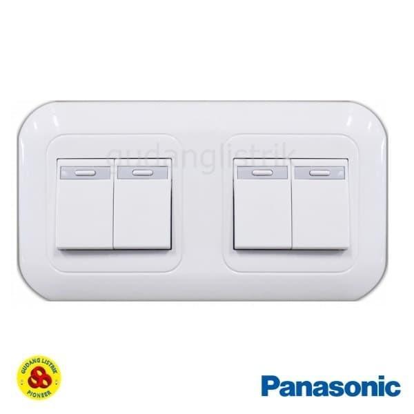 PANASONIC SAKLAR 4G WEJ5531 + WEJ78049 WIDE SERIES 4 GANG TANAM PUTIH