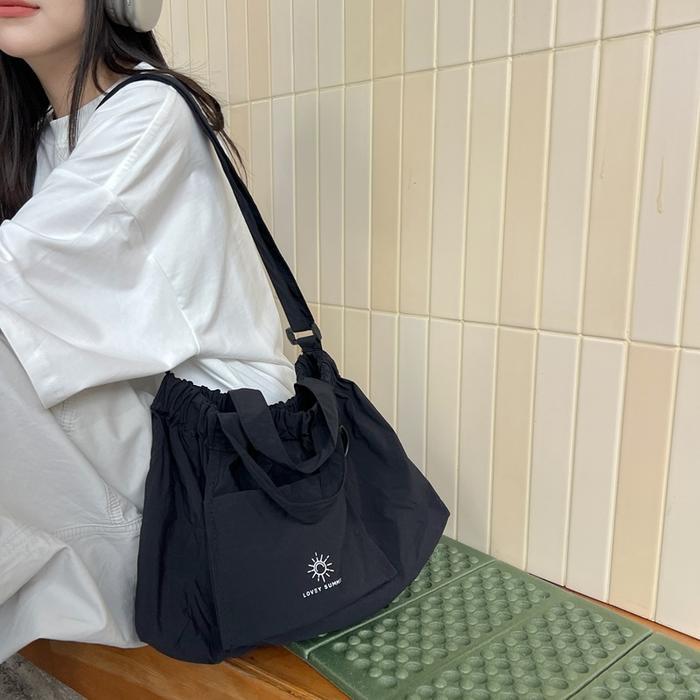 Nylon Crossbody Tas Selempang Tas Trend Korea Thailand Bkk Y2K Hangout Dumpling Bag Tas Wanita Bahu