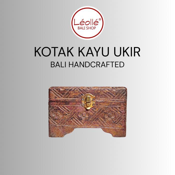 Terlaris Best Quality 100% Original Leolle Bali Kotak Perhiasan Kayu Ukir Gold Tempat Penyimpanan