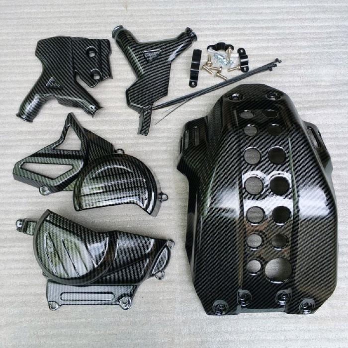TUTUP MESIN FULLSET CRF 150L COVER ENGINE GUARD (TUTUP LUMPUR, COVER MESIN DAN COVER RANGKA CARBON