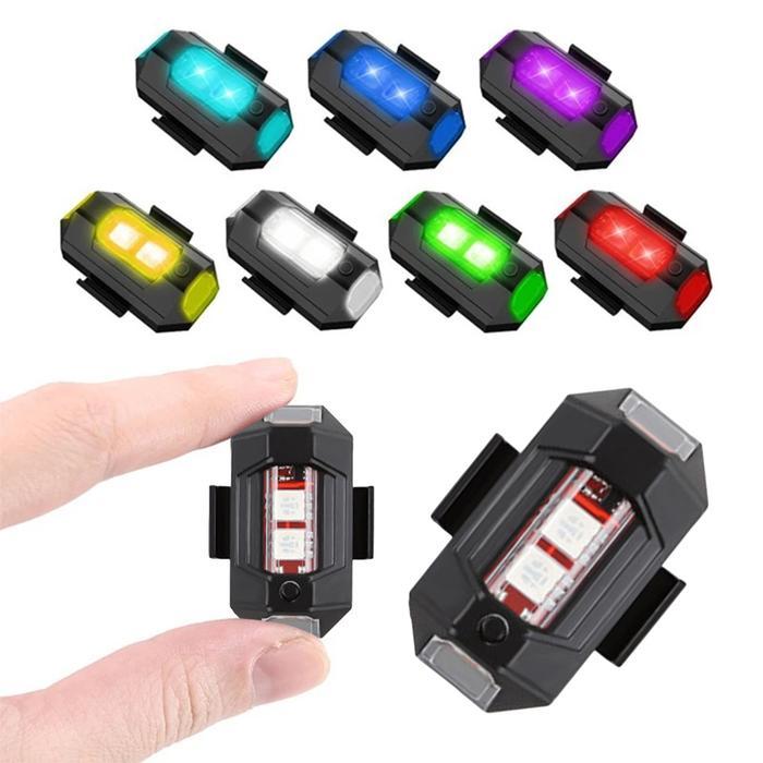 Lampu Strobo LED 7 Warna Motor Sepeda Lampu Sein Safety Lampu Pengaman LED Keamanan Strobo Tanpa