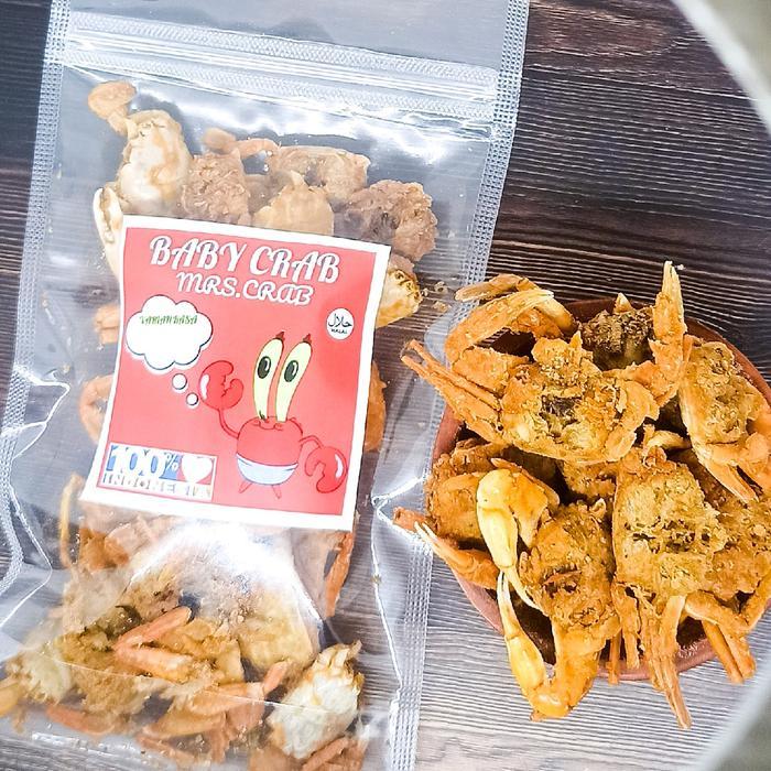 Baby Crab Krispy 100Gr ( Keripik Rajungan Krispy) Ayam Crispy Laut Pedas Bbq Rumput Sapi Asin Balado