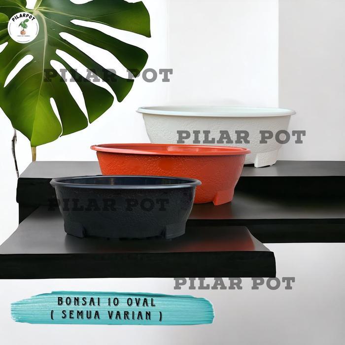 Pot Bunga Tanaman Bonsai 10 Oval 50 Cm Bahan Tebal - Bj Bonsai Oval 10
