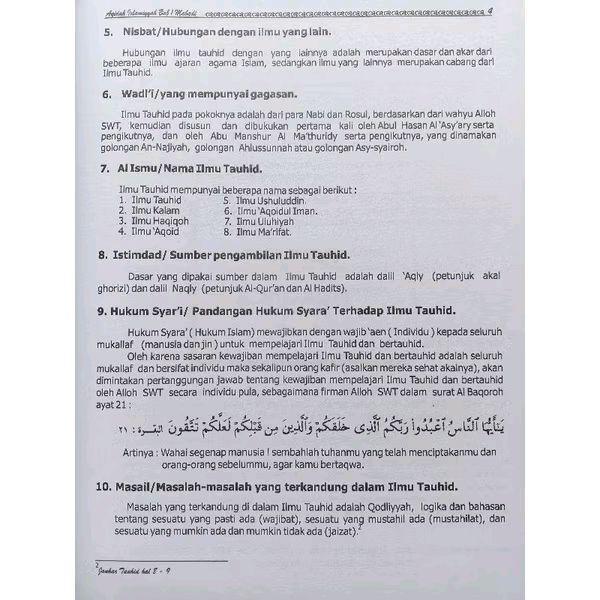 Aqidah Islamiyah Bahasa Indonesia, Pembahasan Aqidah Akidah Islamiyah Islami Terlaris