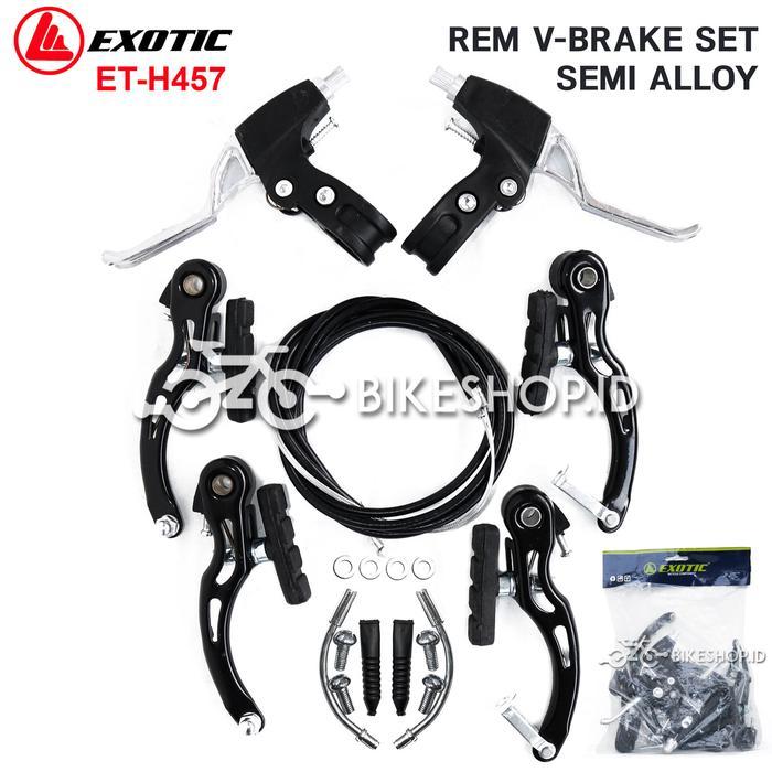Shimano - Rem V-Brake Set Komplit Semi Alloy Exotic Sepeda Mtb Lipat Bmx Dan Lain-Lain High Quality