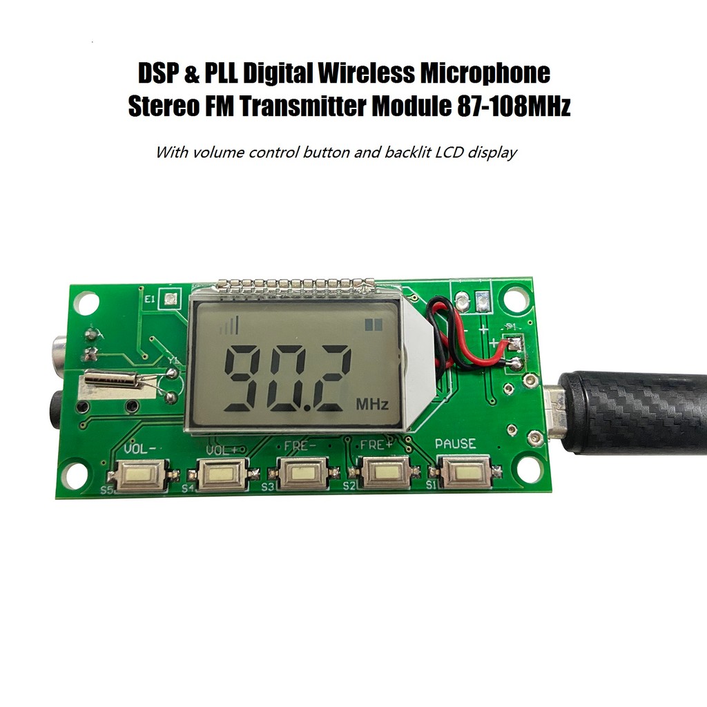 Sale DSP & PLL Digital Wireless Microphone Stereo FM Transmitter Module 87-108MHz