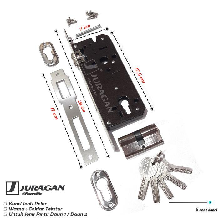 Best Seller Handle Pintu 1 Set Kunci 50 Cm - Handle Pintu Minimalis Panjang - Gagang Pintu 2 Daun