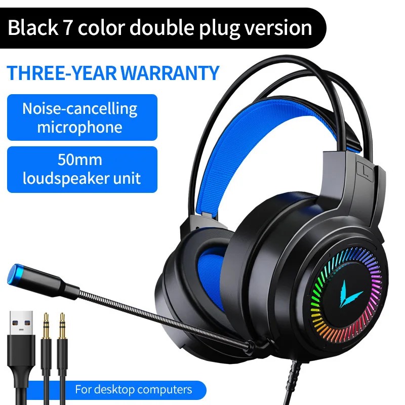 G58 G60 Gaming Headset 7.1 Stereo SVirtual Surround Bass Earphone Headphone with Mic LED Light for