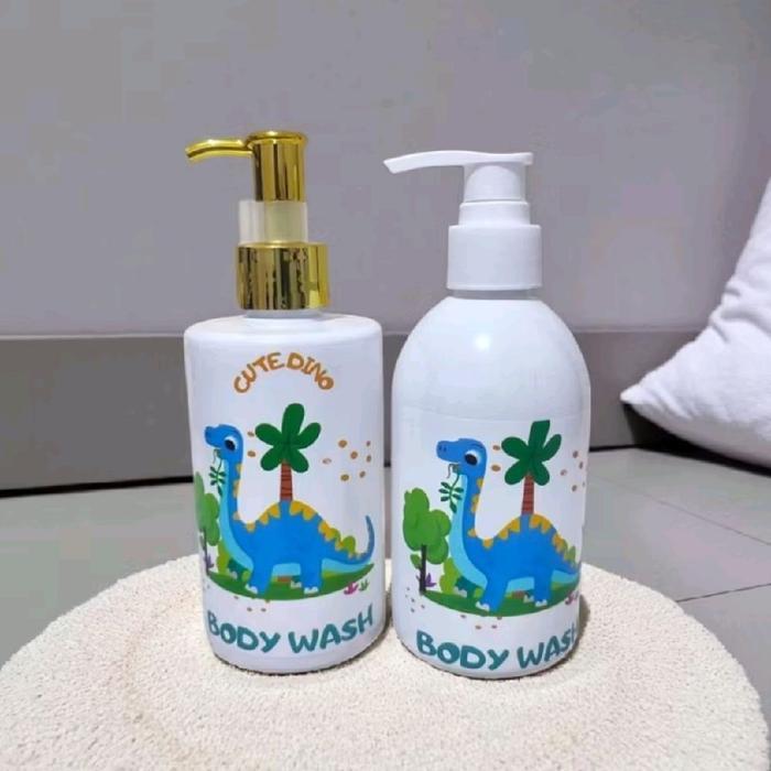 BOTOL PUMP DINO BIRU 250ML Free Stiker / Botol Pump Sabun Cair refill 250 ML / Botol Shampoo bayi