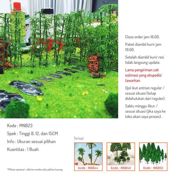 Tanaman Pohon Bambu Mini Untuk Bonsai Plastik Diorama Maket - MNB23