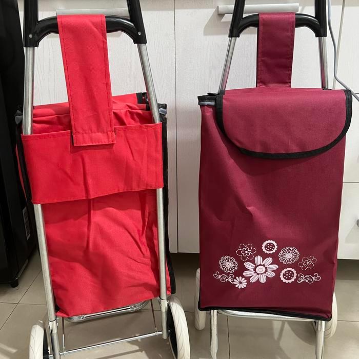 Tas Belanja Troli Besar dengan rangka besi dan roda Tas Troli