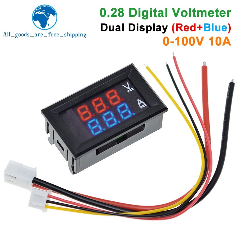 STOK TERBATAS  TZT DC 0-100V 10A Digital Voltmeter Ammeter Dual Display Voltage Detector Current Met