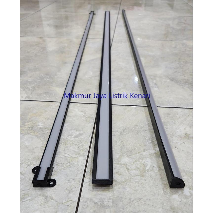List LED Rumah Lampu LED Strip Alumunium Acrylic Cover Hitam 1 Meter
