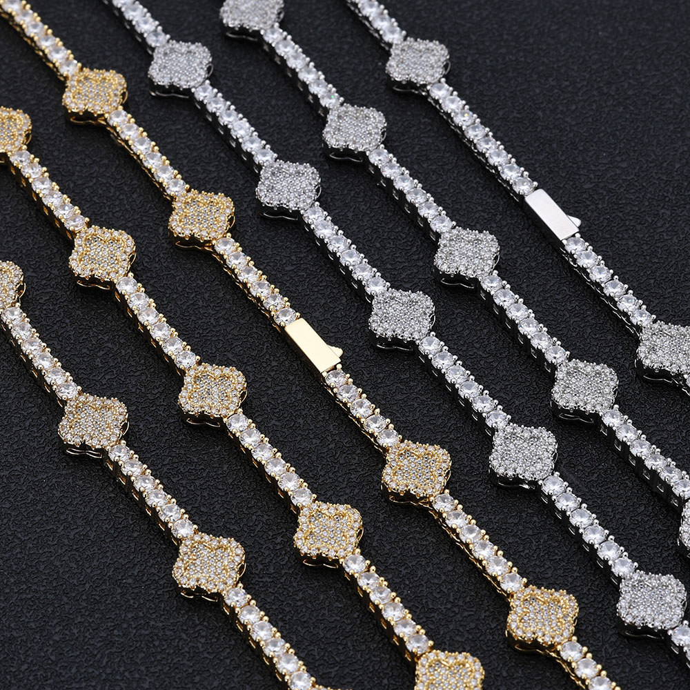 Hip Hop Jewelry Fine Chain Tennis Chain Necklace for Women Girls 18K Gold Plated CZ Diamond Tennis