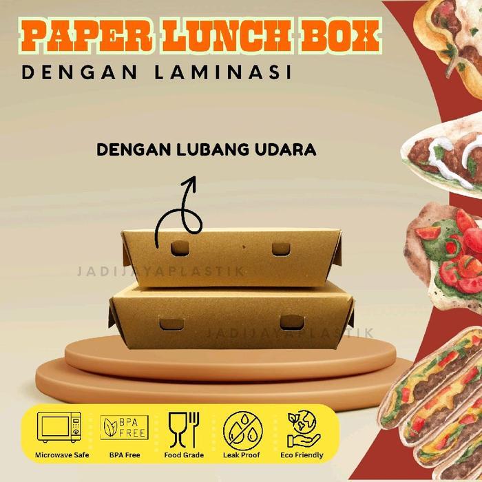 [JJP] paper lunch box kraft coklat laminasi / paper lunch box lembaran / paper lunch box kraft