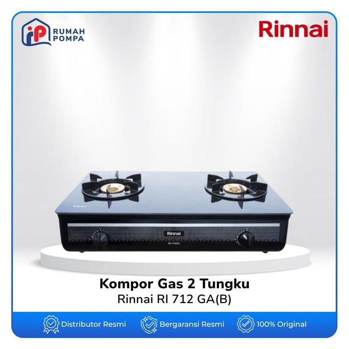 RINNAI RI 712 GA(B) KOMPOR GAS 2 TUNGKU - KOMPOR GAS KACA