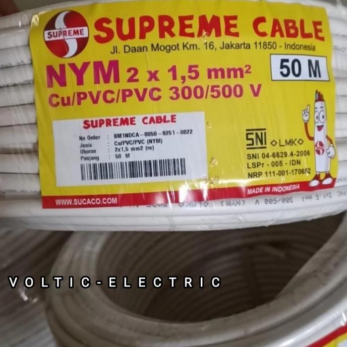 Kabel Nym 2X1,5Mm Supreme 50Meter/Supreme Kabel Nym 2X1.5Mm 50 Meter 50M 50Meter Kabel Supreme