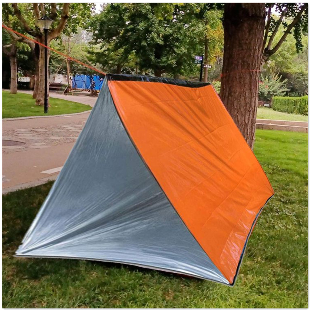 2 Person Emergency Shelter Bivy Survival Tent Kit Mylar Tube Tent Sleeping Bag Waterproof Outdoor