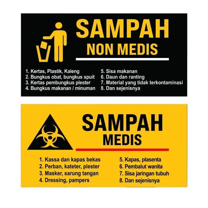 Stiker Sampah Medis dan Sampah Non Medis Stiker Tempat Sampah