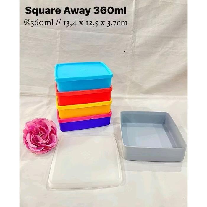 Tempat Makan Square Away 360ml Tupperware Original