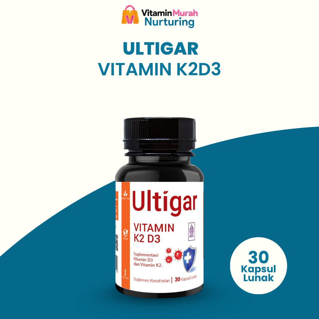 ULTIGAR VITAMIN K2 D3 SUPLEMEN KESEHATAN ISI 30 & 100 KAPSUL LUNAK