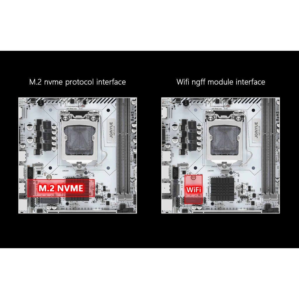 JGINYUE H97 ITX LGA 1150 Motherboard Intel i3 i5 i7 E3 CPU DDR3 1600MHz 16GB M.2 NVME SATA USB3.0