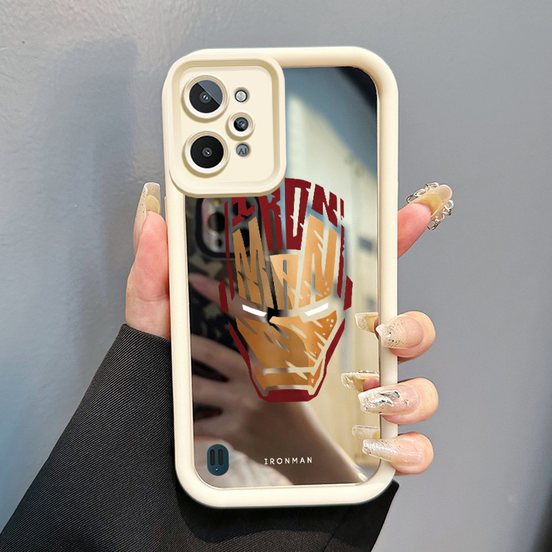 Casing Hp Realme C31 Case Topeng Baju Zirah Keren Mirror Kasing silikon cocok pria dan wanita Cesing