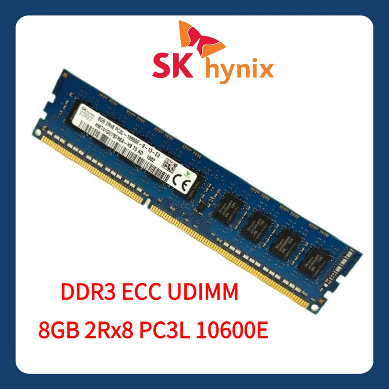 SK hynix 8GB 2Rx8 PC3 PC3L 10600E 1333MHz Pure ECC UDIMM workstation 8G RAM Unbuffered Server memory