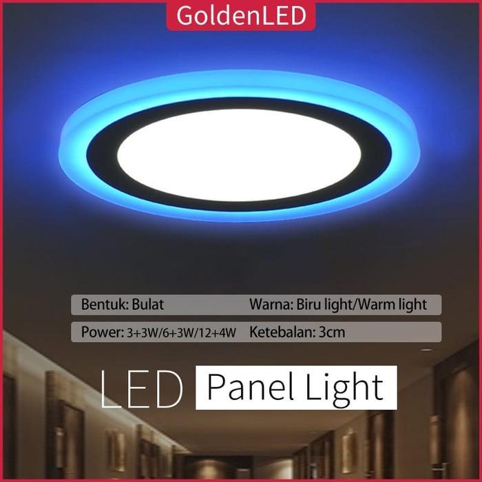 Golden LED LAMPU DOWNLIGHT LED 3 WARNA 6WATT DOWNLIGHT PANEL/Putih/Kuning Lampu Plafon LED White