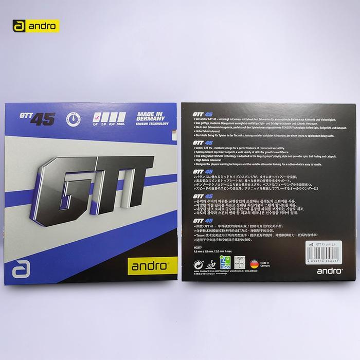 Karet Bat Tenis Meja Pingpong Andro Gtt 45 Blue Tensor Technology #Gratisongkir