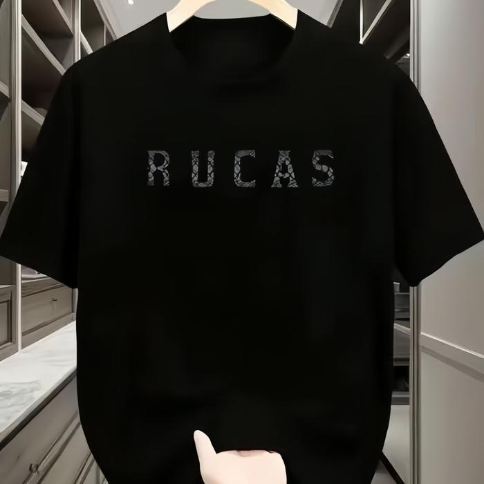 RUCAS "The Initial" Grey &Python Texture Black Tee