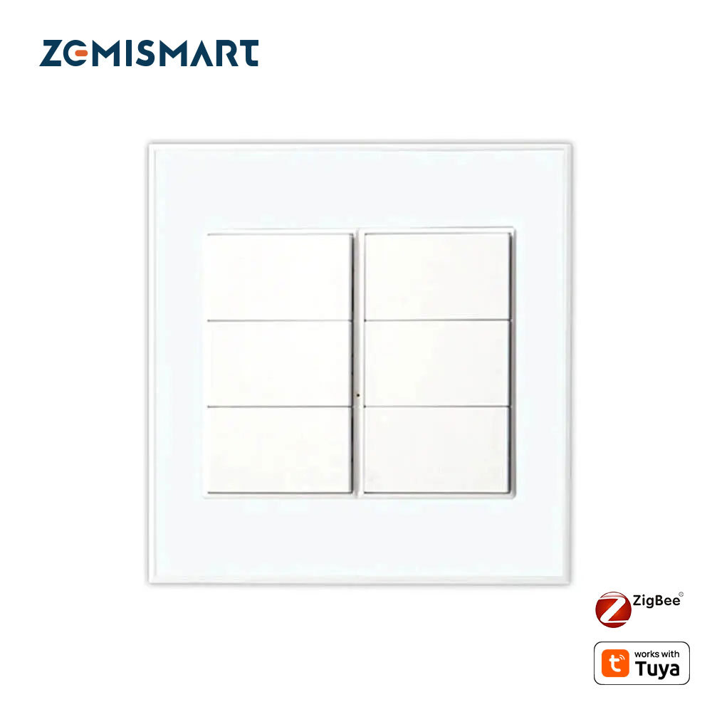Zemismart Zigbee 4x4 interruptor 4 6 Gangs Switch Work with Tuya Push Button with Neutral Alexa