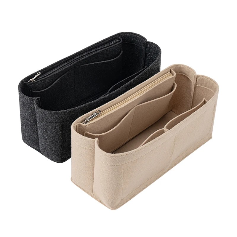 EverToner For LV Carryall PM Felt Cloth Insert Bag with Zipper Fit Handbag Cosmetic Bag Travel Bag