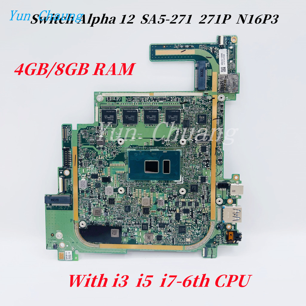 P2JCC_MB REV:2.0A PCB Mainboard For Acer Switch Alpha 12 SA5-271 271P N16P3 Laptop Motherboard With