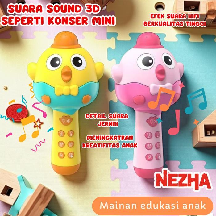 Mainan Mikrofon Nyanyi Anak Mikrofon Bluetooth Wireless Speaker Mainan KaraokeUntukAnak