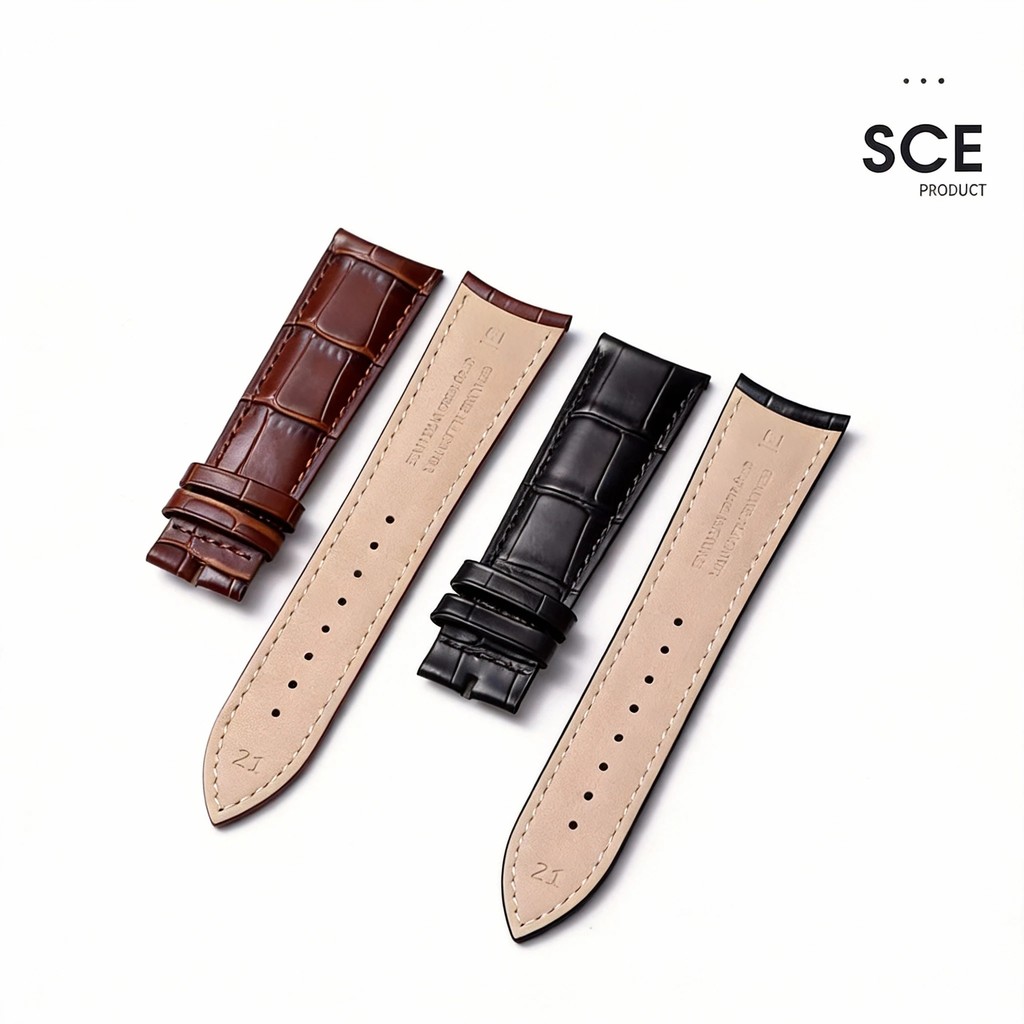 Compatible for Jaeger-LeCoultre Master Ultra Thin, Genuine Leather Strap with Deployment Buckle,