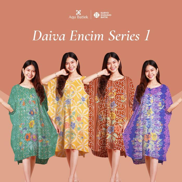 Daiva Encim Daster Lowo Encim Jumbo Ld 140/ Daster Batik Cap Bunga Terbaru