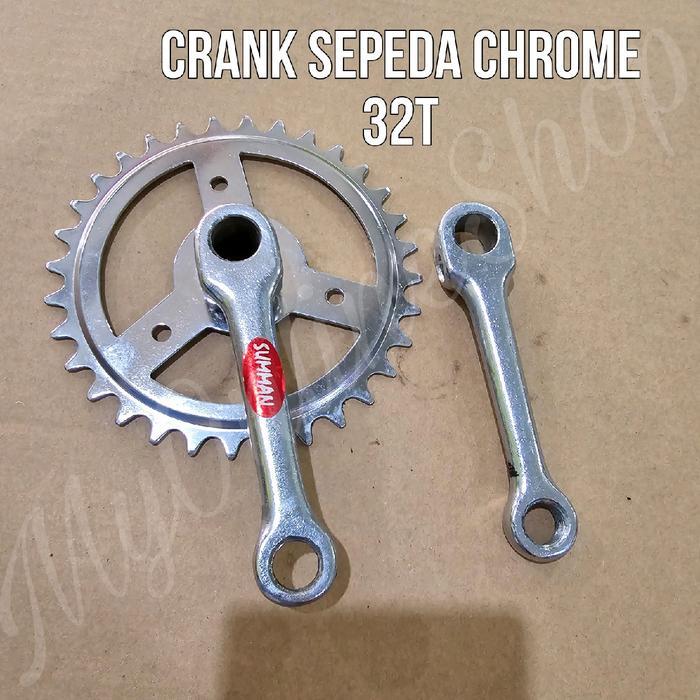 Crank Sepeda 32T Sepeda Anak 12 16 18 BMX MINI Crank Depan Sepeda Chrome Gir Tengah Sepeda 32T Crank