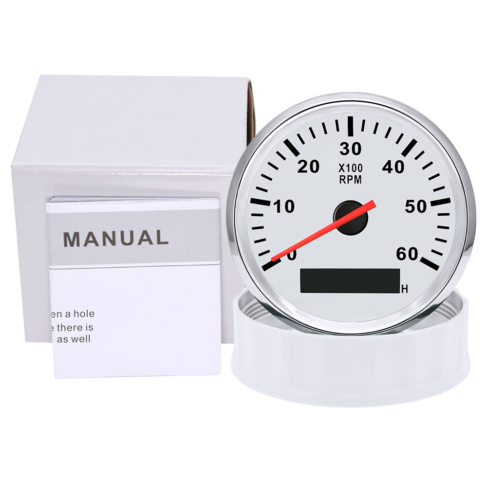 Custom 4K/6K/8K Rpm 85Mm Boat Tachometer Digital Engine Tach Hourmeter Tachometer Gauge For Diesel