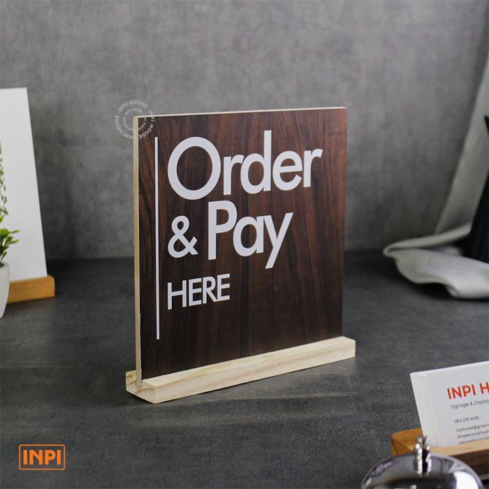 sign system order and pay here - desk sign - order and pay here sign