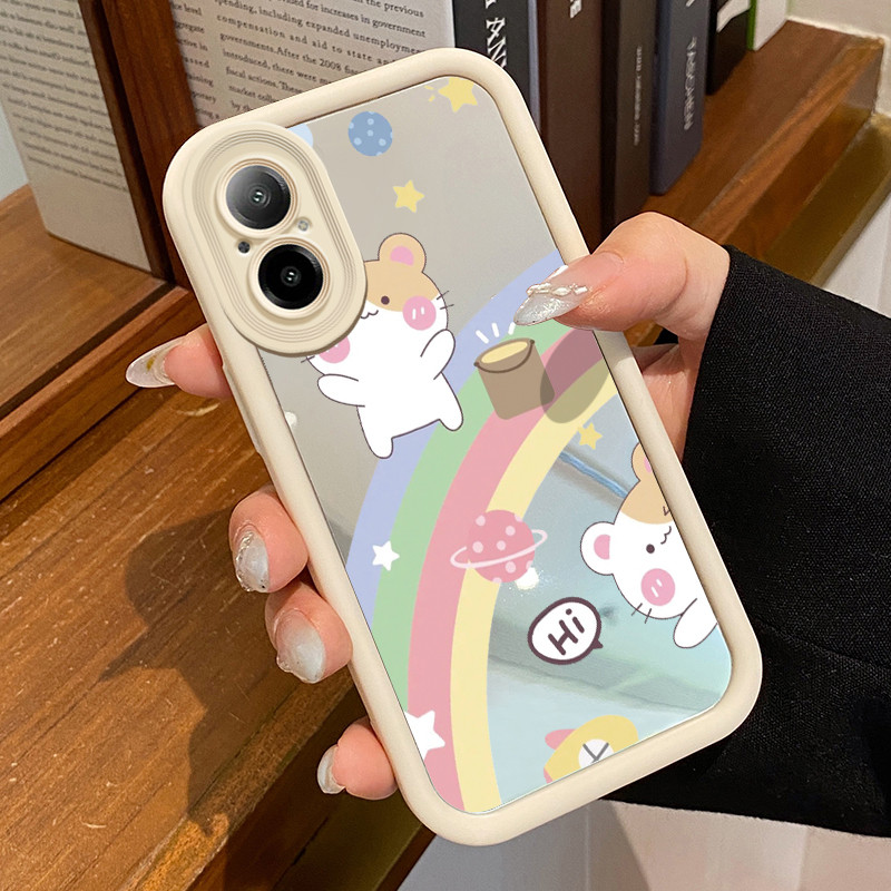 Casing Hp Untuk Realme C67 Realme 12 Lite Case Casing Graffiti pelangi kartun Pola Kasus cermin tang