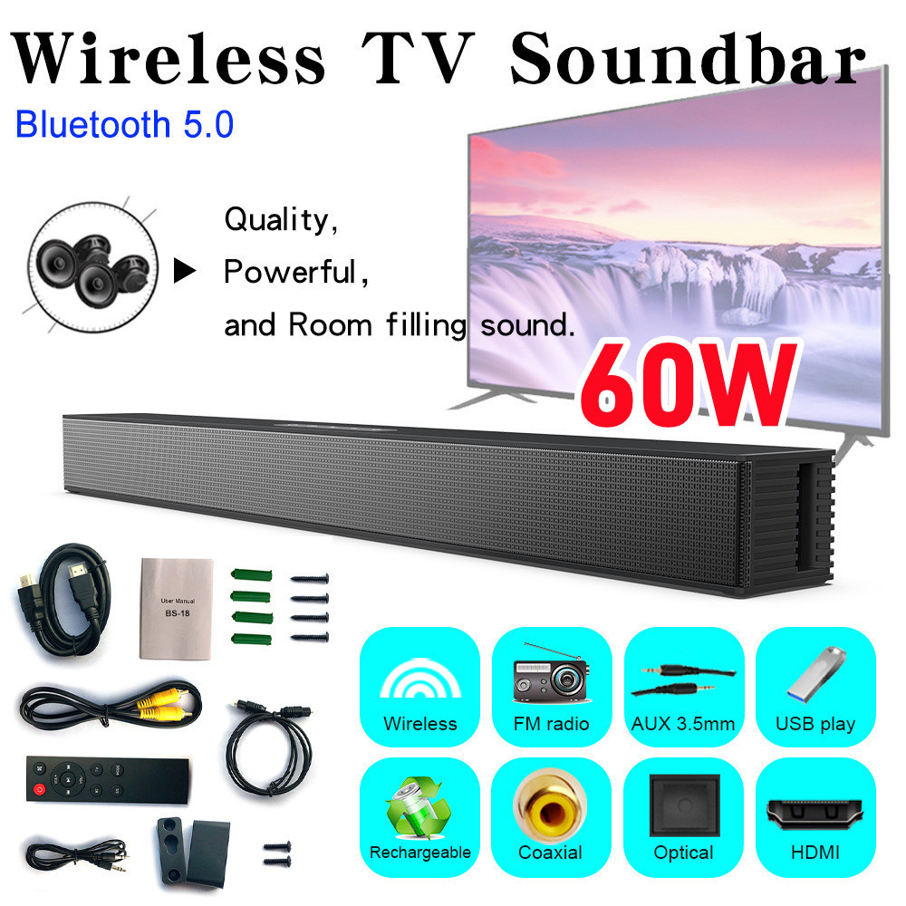 Baru TV Soundbar HiFi Speaker Home Theater Sound Bar Bluetooth-compatible Speaker Support Optical HD